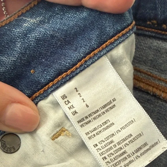 American Eagle Outfitters Distressed Blue Mini Skirt - Picture 4 of 4